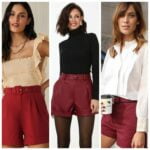 Short bordo outfit para mujer
