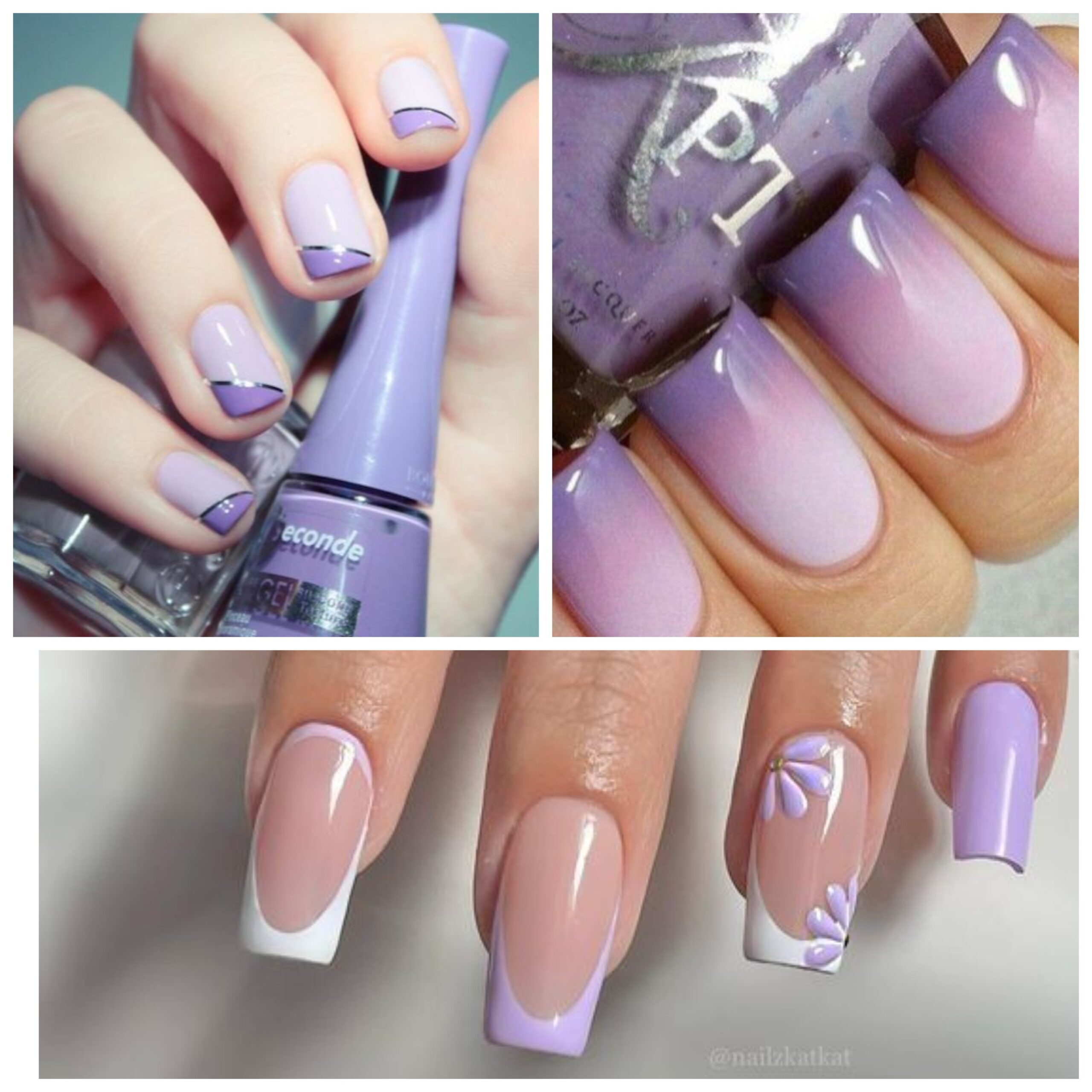 diseños de uñas lilas