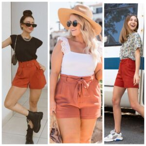 outfit con short terracota
