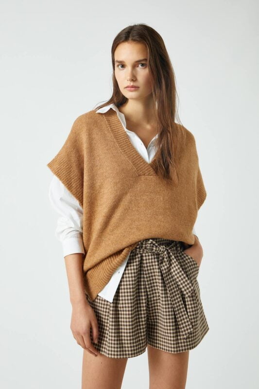short a cuadros marrones invierno