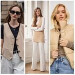 outfit con chaleco beige