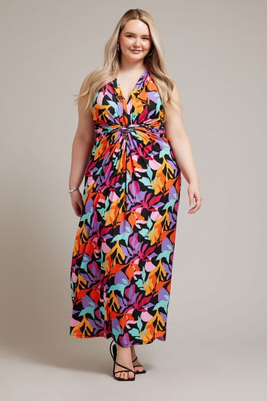 vestido largo estampado talla grande primavera