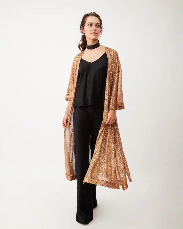 Kimono dorado para fiesta