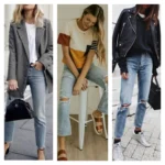 Outfits modernos con jeans claros para mujer