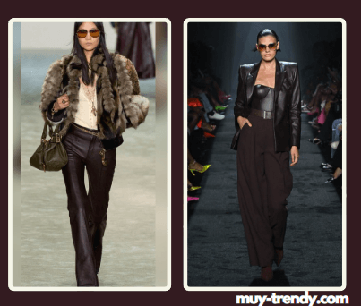cuero marron moda invierno 2026